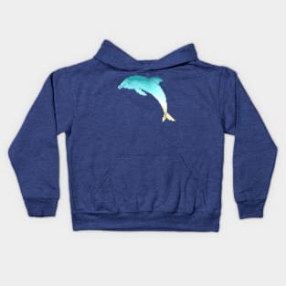 Modern Pixel Sea Dolphin Kids Hoodie